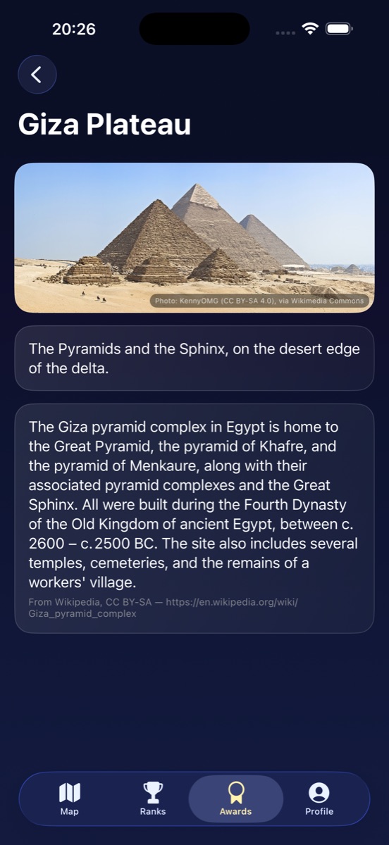 Giza Plateau landmark page with history